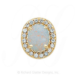 GS049 OP/D - 14 Karat Gold Slide with Opal center and Diamond accents 